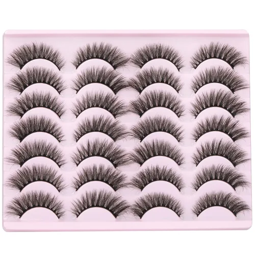 Miniatura 7 de Pestañas postizas de visón natural, efecto ojo de gato, finas, 16 mm, 5D, paquete de 14 pares de pestañas falsas de TNFVLONEINS