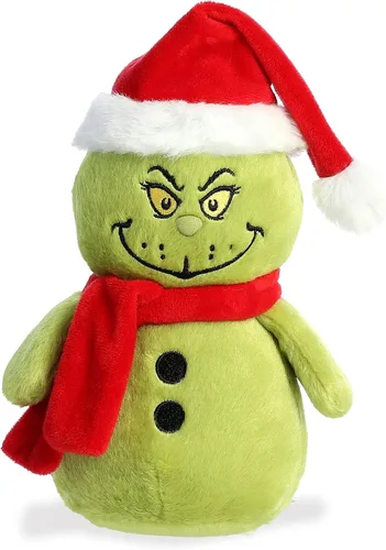 Aurora® Figura de Dr. Seuss™ Muñeco de Nieve Grinch de Peluche - Juguete de Peluche con Licencia Oficial para Juego Imaginativo - Perfecto para