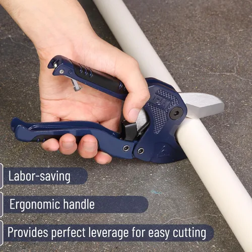 Miniatura 6 de Bates - Cortador de tubería de PVC, corta hasta 1-1/4", herramienta de corte de tubería de PVC de trinquete azul marino, cortadores de tubos de PVC