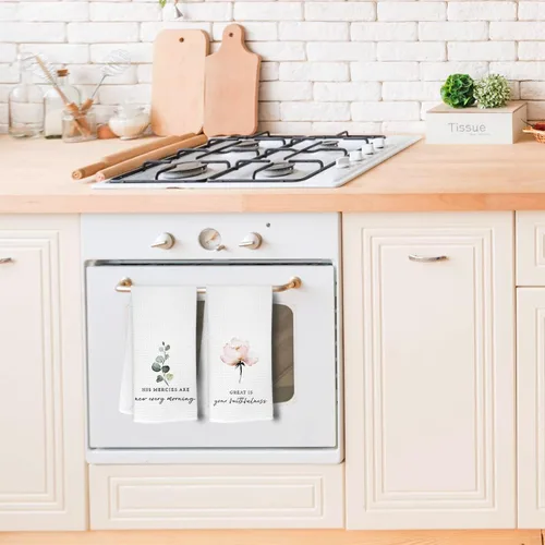 Miniatura 2 de ZJSYXXU Juego de 2 paños de cocina con versículo bíblico cristiano con versículos bíblicos para mujeres, toallas de mano para cocina y baño