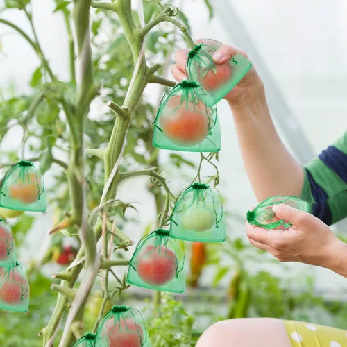 Miniatura 4 de 100 bolsas de protección de frutas, bolsas de red de frutas para árboles frutales, cubierta de jardín frutal, bolsa de malla de 5 x 7 pulgadas