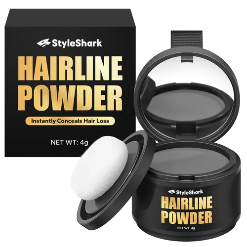 Miniatura 10 de Polvo de línea capilar – a prueba de manchas para cabello fino, color a prueba de sudor para mujeres y hombres (marrón oscuro)