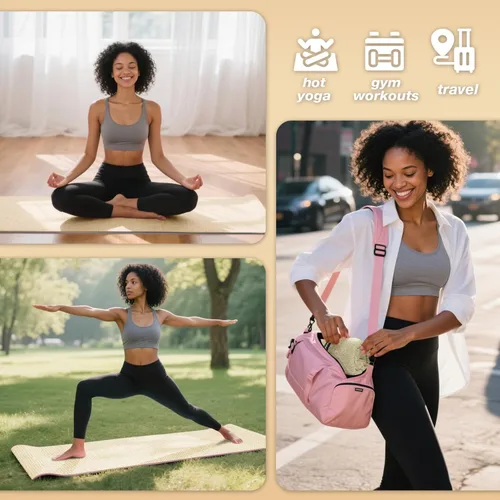 Miniatura 8 de Toalla de yoga caliente, toallas de microfibra antideslizante para yoga caliente, absorbente de microfibra, sudor, cubierta antideslizante, bikram
