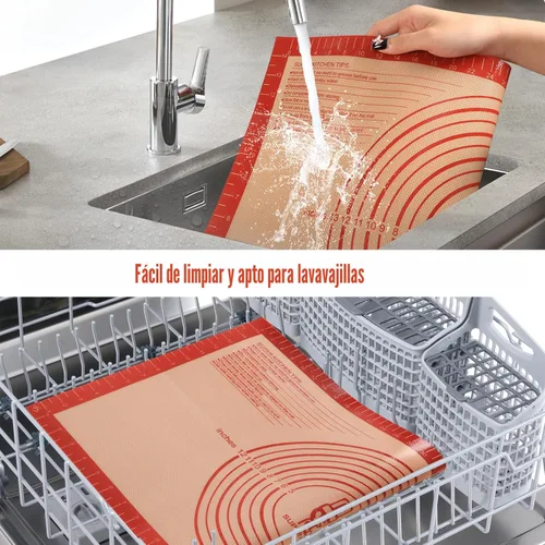 Miniatura 9 de Tapete de Silicona Antideslizante para Pastelería Extra Grande con Medidas de 28'' por 20'' para Tapete de Horneado de Silicona, Mostrador