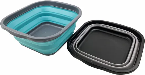Miniatura 2 de SAMMART Juego de 2 tinas plegables de 5.5 L (1.4 galones) - Tina plegable para platos - Lavabo portátil - Tina de plástico que ahorra espacio