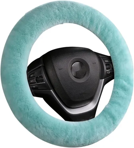 Miniatura 28 de OGLAND - Funda para volante de automóvil de lana de oveja esponjosa suave y esponjosa para vehículo automotriz universal, para mujer y hombre, 14