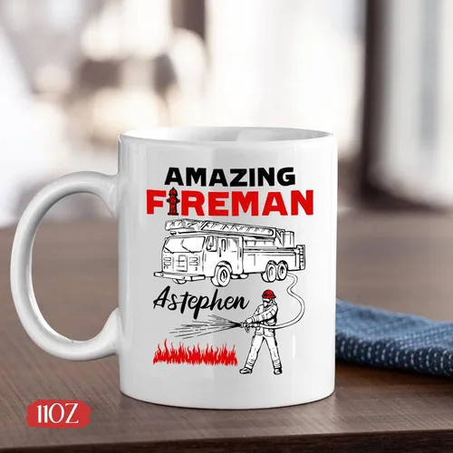 Miniatura 4 de Increíble taza de bombero Taza de café personalizada de bombero Taza de bombero personalizada idea de regalo para bombero Taza de bombero