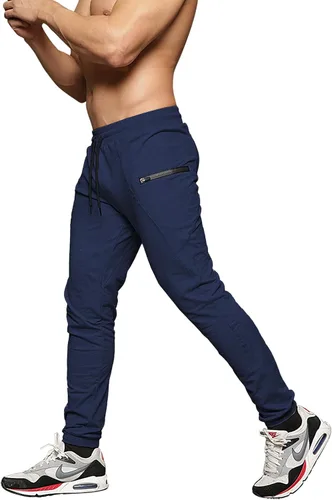 MAIKANONG Pantalones deportivos ajustados para hombre, pantalones de entrenamiento para gimnasio, correr, atletismo, casual