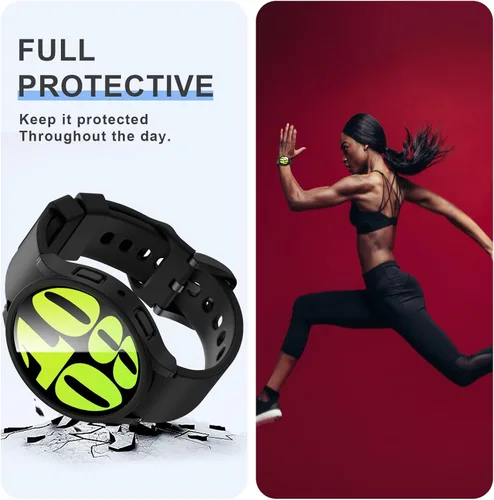 Miniatura 6 de [2+4] Paquete de protectores de pantalla para Samsung Galaxy Watch 6 de 1.575 pulgadas, JZK 2 funda protectora de policarbonato duro + 4 protectores