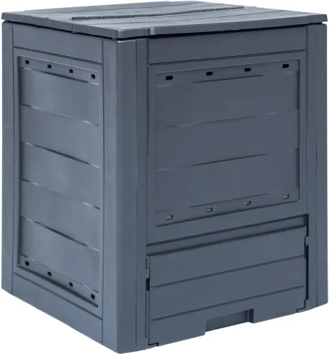 Compostador de jardín para compostador de jardín, compostador al aire libre con gran capacidad y fácil montaje, gris, 23.6 x 23.6 x 28.7 pulgadas
