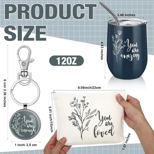 Miniatura 2 de Tessco for you 3 piezas de regalos de agradecimiento a los empleados para mujeres, regalo de fin de año, regalos de graduación, vaso inspirador