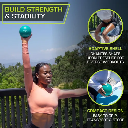 Miniatura 4 de ProsourceFit Weighted Toning Exercise Balls for Pilates, Yoga, Strength Training and Physical Therapy, 2 lb to 8 lb, Color Coded