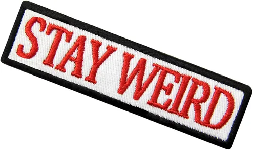 Miniatura 4 de EmbTao Parche bordado Stay Weird con apliques de gancho y bucle