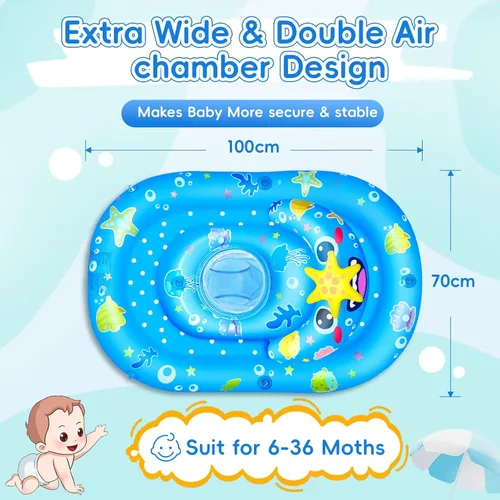 Miniatura 3 de Baby Float with Canopy- UPF50+ Sun Protection Baby Pool Float，Inflatable Kids Pool Float with Adjustable Safety Seat for 6-36 Months Kids