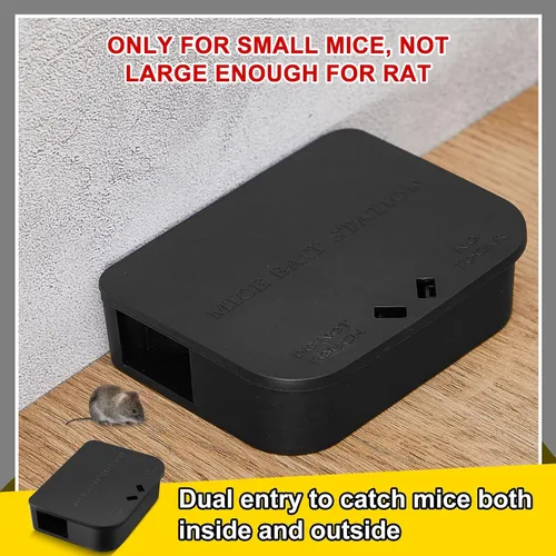 Miniatura 4 de Qualirey 4 piezas estaciones de cebo para ratones estaciones de ratón con llaves, mantiene a los niños y mascotas dentro y fuera de casa, solo