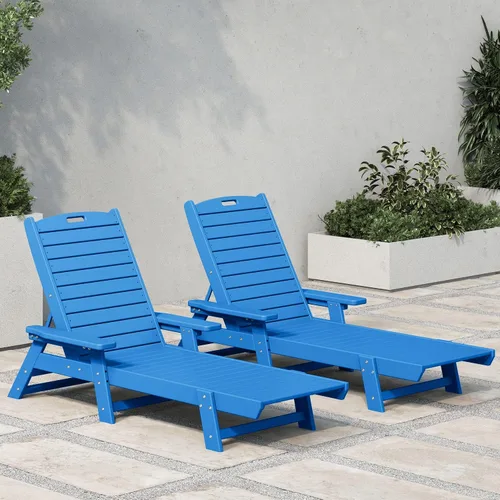 Miniatura 20 de WestinTrends Malibu Poly - Tumbona reclinable azul marino