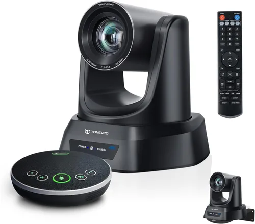Miniatura 9 de TONGVEO Cámara Web Inalámbrica de 5.8GHz para Sala de Conferencias, Cámara PTZ USB 1080P 60fps de 3X para Transmisión en Vivo de la Iglesia
