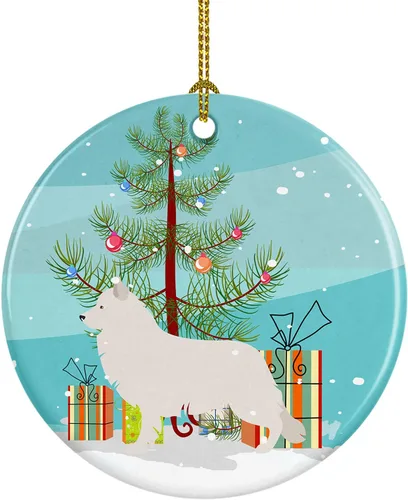 Miniatura 6 de Caroline's Treasures American Toy Fox Terrier - Adorno de cerámica de Navidad para colgar en el árbol de Navidad, decoración para el hogar, Navidad