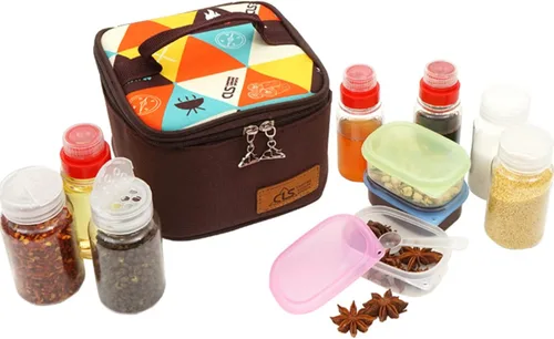 Miniatura 8 de Joyeee Kit de especias vacías para campamento, plástico seguro, PET, 3 botellas de especias líquidas de 2.7 onzas y 3 tarros de especias de 3.3