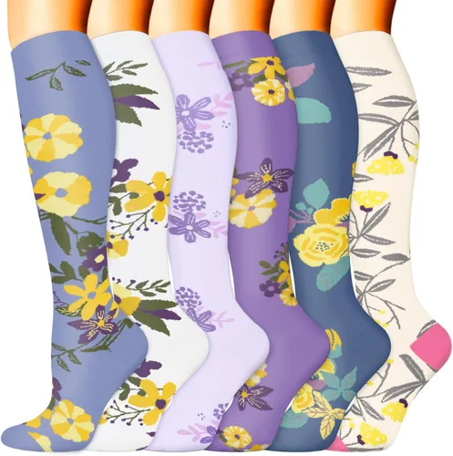 Miniatura 25 de Sooverki - Calcetines de compresión de cobre para circulación, para mujeres y hombres, 6 pares, para correr, atletismo, medicina, enfermería, viajes