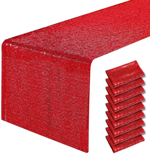 Miniatura 30 de Pufogu - Camino de mesa de lentejuelas brillantes de 12 x 72 pulgadas para fiestas de cumpleaños, decoración de bodas, despedidas de soltera
