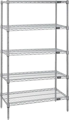 Miniatura 8 de Quantum Storage Systems WR74-1824BK Kit de inicio para estantería de alambre de 4 niveles de altura de 74 pulgadas, acabado negro, 18 pulgadas
