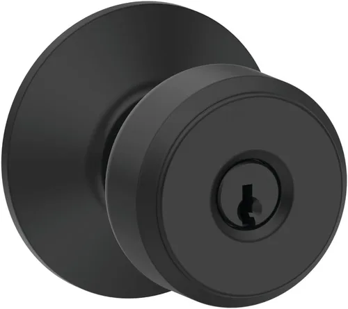 Miniatura 2 de SCHLAGE F51A BWE 622 - Pomo de puerta Bowery, cerradura de entrada con llave, color negro mate Mate negro