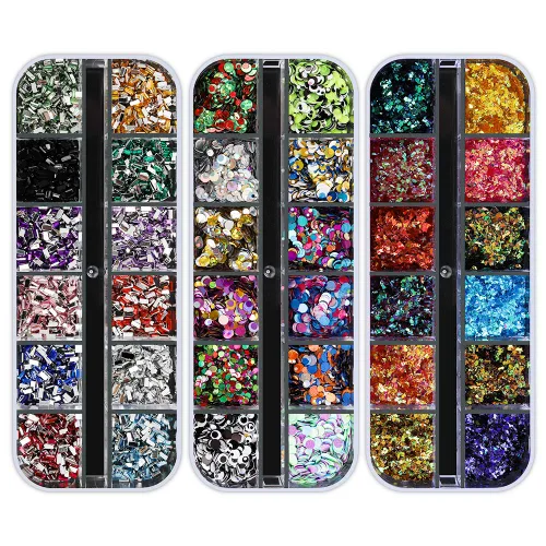 Miniatura 7 de Artdone 12 cajas de diamantes de imitación para uñas, gemas para uñas, diamantes de uñas, cristales de lentejuelas para uñas, kit de lentejuelas