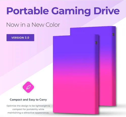 Miniatura 2 de Disco duro externo portátil de 500 GB, USB 3.0 Ultra Slim HDD de 2.5 pulgadas, almacenamiento Plug & Play para PC, laptop, escritorio, consola