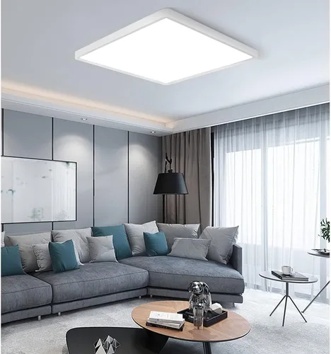 Miniatura 2 de Lámpara LED de Techo Empotrada, 2800K Blanco Cálido, 12 pulgadas 24W, 3200LM, Luminaria de Panel Plano Delgado, Lámpara de Techo Cuadrada Moderna
