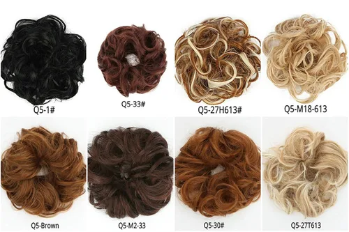 Miniatura 6 de STYLER Piezas de cabello de moño desordenado para mujer, piezas de cabello sintético con moño, extensión de cabello rizado en forma de dona (2#)