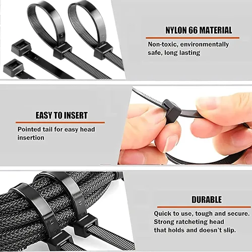 Miniatura 6 de Bridas de cremallera resistentes, bridas grandes de 14 pulgadas con resistencia a la tracción de 200 libras, bridas largas de 14 pulgadas, bridas