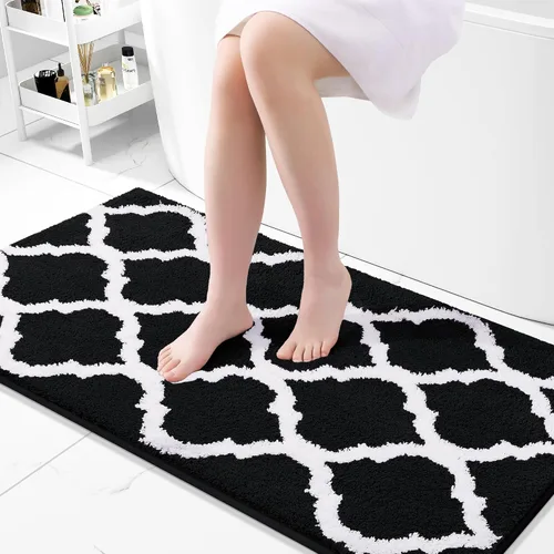 Miniatura 15 de OLANLY Alfombras de baño de 24 x 16 pulgadas, microfibra suave y absorbente, antideslizante y peluda, lavable a máquina, tapetes para el suelo