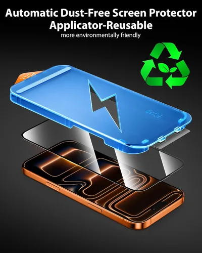 Miniatura 8 de Mkeke Protector de pantalla de privacidad para iPhone 17 Pro, 3 unidades, vidrio templado 9H+ [protección contra caídas de grado militar de 16 pies]