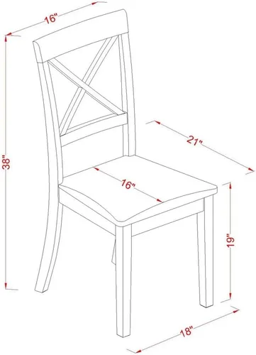 Miniatura 7 de East West Furniture ANBO3-CAP-C Juego de mesa de cocina de 3 piezas para espacios pequeños contiene una mesa de comedor redonda con pedestal y 2