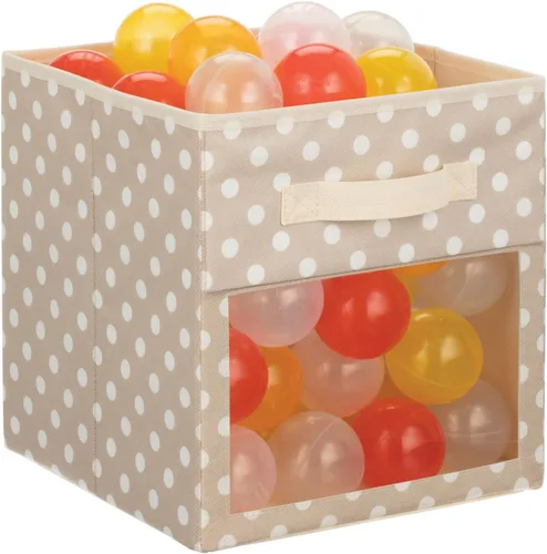 Miniatura 6 de mDesign Caja organizadora de tela para guardería/sala de juegos, organizador de armario, asa frontal/ventana para estanterías de muebles de cubo
