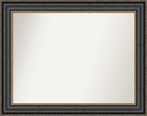 Miniatura 653 de Amanti Art Espejo personalizado, espejo de baño negro puente, espejo de pared o espejo de tocador de baño sobre el fregadero (26 x 26 pulgadas)