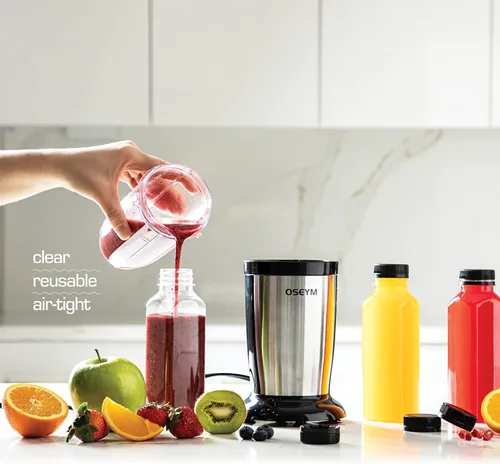 Miniatura 4 de DECADORN Botellas de Jugo de Plástico de 12 oz con Tapas - Paquete de 45 FABRICADO EN EE.UU. Botellas de Jugo Reutilizables - Contenedor de Jugo