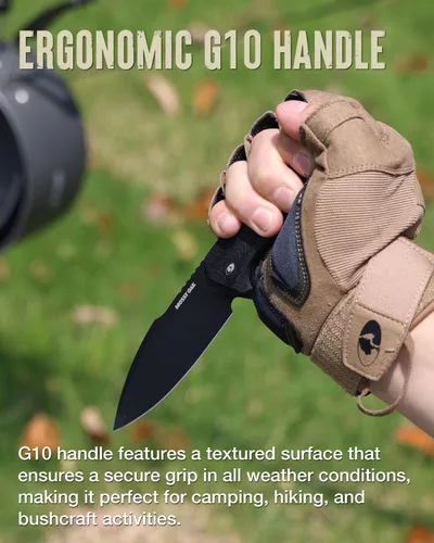 Miniatura 5 de Cuchillo Mossy Oak de hoja fija de 8 pulgadas con funda Kydex, cuchillo de acero D2 de hoja completa para exteriores, camping, cuchillo