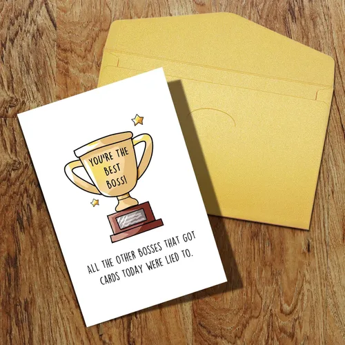 Miniatura 8 de Qiliji Divertida tarjeta del día del jefe para jefes, tarjeta feliz del día del jefe para hombres y mujeres, regalo humorístico del día de los jefes