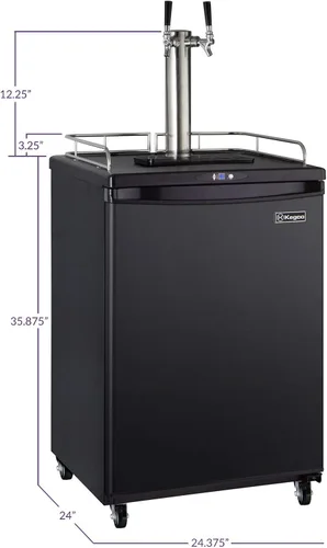 Miniatura 2 de Kegco Dispensador de barriles, negro, 2 grifos