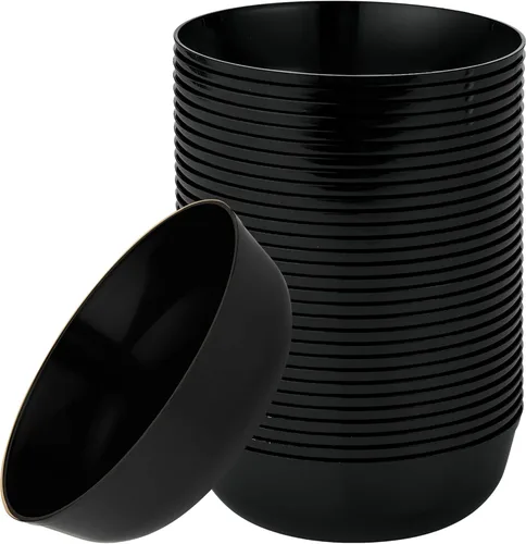 Miniatura 42 de [30 unidades de 8.6 pulgadas] Platos de fiesta de plástico azul oscuro Colección Edge Collection Premium pesado elegante vajilla desechable