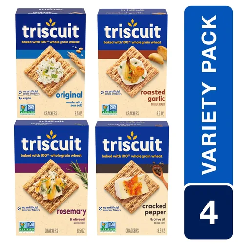 Miniatura 3 de TRISCUIT Galletas de grano entero 4 paquetes con 4 variedades de sabores surtidos