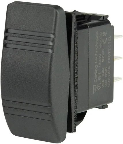 BEP Marine Control táctil de 3 posiciones IP66 nominal 24V Negro 2 vías DIN montaje en carril interruptor de botón