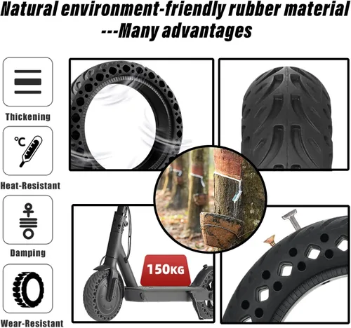Miniatura 6 de Neumático de scooter 60/70-6.5 sin cámara: 10x2.50 Reemplazo de neumático sólido para Hover 1 Alpha Hiboy MAX3 Segway Ninebot MAX G2 G30LP Scooter
