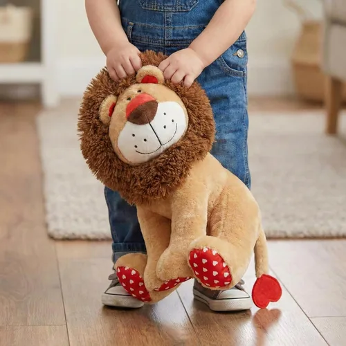 Miniatura 5 de WEIGEDU Peluche de león de amor, juguete de peluche de león rey con cola en forma de corazón de melena para niños, niñas, bebés, parejas, amantes