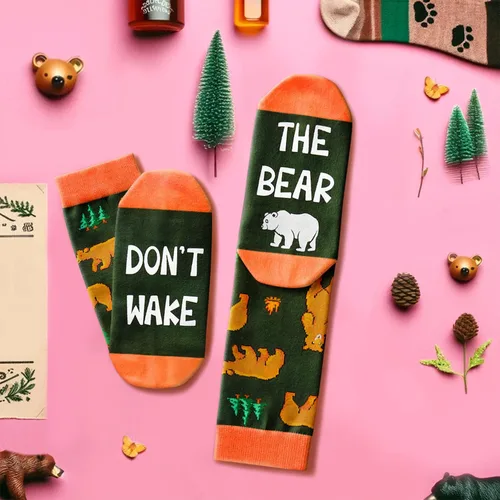 Miniatura 5 de HAPPYPOP Regalos divertidos de oso para amantes de los osos, calcetines de oso para mujeres y hombres, regalos divertidos y tontos para él, ella
