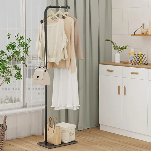 Miniatura 7 de OUTBROS Perchero de abrigos, perchero de ropa portátil en forma de L con gancho, perchero moderno, perchero de ropa de metal resistente