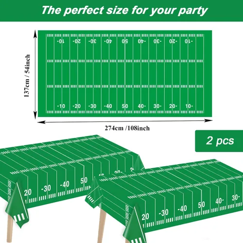 Miniatura 3 de Juego de platos y servilletas para fiesta de fútbol para 24 invitados, manteles desechables de fútbol deportivo, decoración para fiesta de fútbol