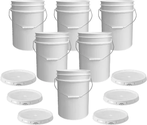 Miniatura 13 de ePackageSupply Balde de 5 galones con tapa hermética Fabricado en EE. UU. Grado alimenticio Plástico premium HDPE resistente Cubo multiuso